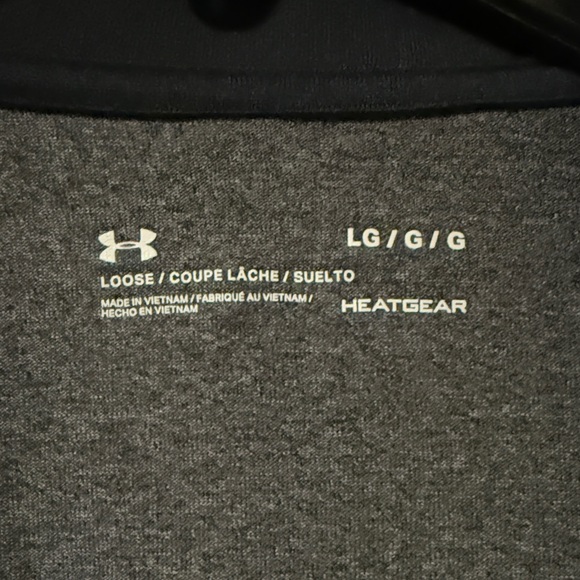 Men's Size Large Under Armour HeatGear Charcoal Gray 1/4 Zip Perf Pullover - Picture 5 of 5